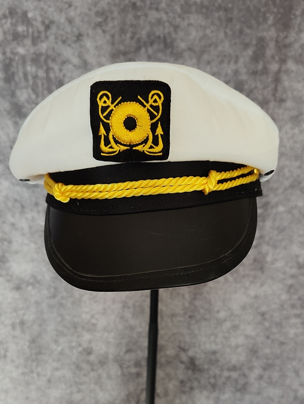 Classic White Captain's Hat with Gold Accent